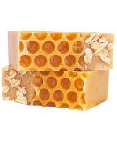 LaVieEnRose Goat Milk Soap Bars with Oatmeal & Raw Honey - Handmade in USA for Eczema, Acne, Sensitive Skin - Natural Face, Hand, Body Soap (2 Bars, 4.6-5.0 oz) Yellow - Buy Online on SooperMarket.com
