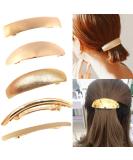 DeD Pack of 5 Women Hair Clips Metal Hair Pins Simple Retro Large Hair Barrettes French Clip Barrettes For Women Lady(Gold) - Buy Online on SooperMarket.com