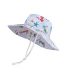 LANGZHEN Baby Girls Sun Protection Hat | Adjustable Toddler Kids Wide Brim Play Hat with Chin Strap | Octopus Design | 1-2 Years - Buy Online on SooperMarket.com