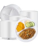 YANGRUI White Plastic Plates 9 Inch 3 Compartments 150 Pack - BPA Free, Food Grade Material, Reusable Dinner Plates - Buy Online on SooperMarket.com