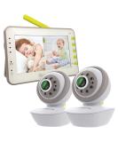 Moonybaby Split 55 Baby Monitor with 2 Cameras - 4.3 Split Screen Video Monitor with Pan Tilt, Night Vision, Temperature, 2 Way Talk Back, Long Range - Buy Online on SooperMarket.com