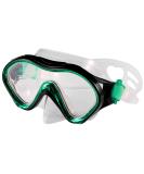 Kids Swim Mask with Nose Cover | Snorkel Diving Mask for Scuba Snorkeling | Anti-Fog Lens | Waterproof Socket | 180 View Angle | Black/Green - Buy Online on SooperMarket.com