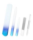5 Pcs Glass Foot File Set Include 2 Crystal Glass Nail File 1 Cuticle Pusher 1 Glass Foot File 1 Nano Nail Shiner Nails Buffer Polisher Callus Remover Foot Rasp Manicure Tool for Natural Nail Care - Buy Online on SooperMarket.com