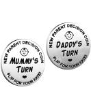 huishi Funny Decision Coin for New Parents Gifts for Mum Dad Newborn Baby Gifts Flip Coin Decision Mother's Day Baby Shower Gift Birthday Anniversary Stainless Steel (Silver) - Buy Online on SooperMarket.com
