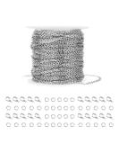 WXJ13 36 Feet Silver Stainless Steel Link Cable Chain with 20 Lobster Clasps and 30 Jump Rings for Men Women Jewelry Chain DIY Making, 2.0mm - Buy Online on SooperMarket.com