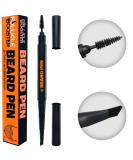 Beard Pencil Filler - Black - Barber Styling Pen with Brush - Waterproof Proof, Sweat Proof, Long Lasting Solution, Natural Finish - Cover Facial Hair Patches Like a PRO - Buy Online on SooperMarket.com