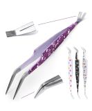 Helperfect 2in1 Stainless Steel Tick Pliers for Dogs & Cats - Gentle & Effective Tick Remover - Premium Tick Tweezers & Hooks for Pet Owners - Violet - Buy Online on SooperMarket.com
