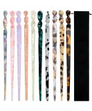 10 Pieces Acetate Hair Sticks Leopard Print Hair Pins, Tortoise Shell Hairpin Vintage Hair Chopsticks Retro Hairpins Disk, Hair Accessories for Women Girls (Classic) - Buy Online on SooperMarket.com