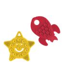 POPPIES Smiley The Star and RED The Rocket Bundle - Silicone Sensory Toy for Infants - BPA-Free Teether and Bath Toy with Suction Cups and Textures - Buy Online on SooperMarket.com