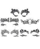 KALLORY 5 Pairs Temporary Lace Eye Tattoos for Halloween Party - Black - Buy Online on SooperMarket.com