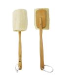 Bleu Bath 2 Pack Exfoliating Loofah Back Brush - 100% Natural Organic Luffa, Long Wooden Handle, for Men, Women, Sensitive Skin - Buy Online on SooperMarket.com