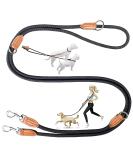 Adjustable 2m Dog Leash - 11mm Thick Nylon Braided Multifunctional Training Lines for Small/Medium/Large Dogs - Black - Buy Online on SooperMarket.com