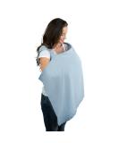 Comfy Cubs Muslin Nursing Cover - Soft & Breathable Cotton Breastfeeding Apron with Rigid Hoop - Sky Blue - Buy Online on SooperMarket.com