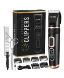 Dog Clippers Professional Heavy Duty Dog Grooming Clipper 3-Speed Low Noise High Power Rechargeable Cordless Pet Grooming Tools for Small & Large Dogs Cats Pets with Thick & Heavy Coats Black - Buy Online on SooperMarket.com