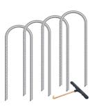 Heavy Duty Trampoline Wind Stakes - 4pcs Safety Ground Anchors for Soccer Goals, Tents & Garden Decoration - Galvanized Steel, All-Season Silver - Buy Online on SooperMarket.com