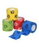 SEADESKY 4 Rolls Pet Vet Wrap Self Adhesive Cohesive Bandage 5cm x 4.5m Self Adherent Bandage for Dogs Vet Tape Elastic Pet Bandage Wrap for Wrist Ankle Sprains & Swelling 4pcs-pet Vet Wrap - Buy Online on SooperMarket.com