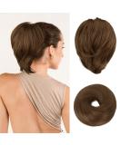 BARSDAR HAARDIAD HAIR Extensions Hair-Knoten-Horse-Horse-Extension straight synthetic hair part short ponytail rolls hair jewelry just scrunchy for women light golden brown 20cm 12 light golden brown - Buy Online on SooperMarket.com
