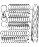 IPXEAD 120PCS Premium Swivel Lanyard Snap Hook with Key Rings, Metal Hooks Keychain Hooks for Lanyard Key Rings Crafting(Silver) - Buy Online on SooperMarket.com