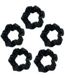 Kitsch Satin Scrunchies, Softer than Silk, Hair Scrunchies for Frizz Prevention, Satin Hair Ties for Breakage Prevention and Gentle Style Preservation, Sleep and Night Scrunchie, 5 Pack, Black - Buy Online on SooperMarket.com
