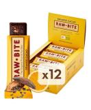 Rawbite Orange Cacao in the 12-box-vegan gluten-free and without added sugar (contains naturally sugar)-organic fruit nut bar with orange & cocoa (12 x 50 g) - Buy Online on SooperMarket.com
