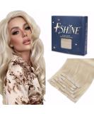 FSHINE Extensions Real Hair Clip Platinblond 40cm 120 Grams Hair Extension Hair Extension Clip Remy Platinblond Extensions Clip in Invisible Klips Hair Straight 7 pieces #60 3.6 Clip #60 40cm - Buy Online on SooperMarket.com