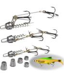 3-Piece Stinger Hook Set with Leader System | Sizes S M L for Bait 10-18cm | 5 Interchangeable Weights | Jigkopf Drilling for Rubber Fish | Shallow Rig & Hecht K der - Buy Online on SooperMarket.com