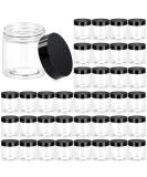 36 Pack 4 OZ Plastic Jars Round Clear Cosmetic Container Jars with Lids, Eternal Moment Plastic Slime Jars for Lotion, Cream, Ointments, Makeup, Eye shadow, Rhinestone, Samples, Pot, Travel Storage 4 Ounce Black Lid - Buy Online on SooperMarket.com