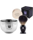 Henry Cavendish Lavender Shaving Kit - Shaving Soap 3.8 oz Puck Refill Stainless Steel Bowl & 100% Pure Badger Hair Brush for International Delivery - Buy Online on SooperMarket.com