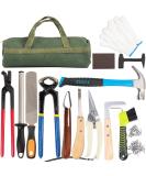 capuca Farrier Tools Horse Hoof Trimmers - 14PCS Goat Hoof Trimmers Kit 8 Inch Hoof Rasp Nippers Pick Knife Cutter Buffer Hammer Brushes with Hoof Knife Sharpener for Pigs Silver-14 PCS - Buy Online on SooperMarket.com