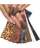 Leopard Print Nail Foils Transfer Stickers - Holographic Starry Sky Design for Acrylic Nails - 10pcs Style 12 - Buy Online on SooperMarket.com