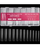 AORAEM Extra Long Square Nail Tips - 240PCS XXXL Clear Full Cover Fake Nails for Acrylic Nails | 12 Sizes Tapered Square Press-On Nails with Box - Perfect for Salons & DIY Home Use - Buy Online on SooperMarket.com