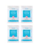 Hi Life Premium Organic Square Cotton Makeup Remover Pads - 200 Pack of 4 for Gentle Face Cleaning | Eco-Friendly Reusable Wipes for All Skin Types - Buy Online on SooperMarket.com