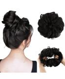 Vlasy Messy Bun Hair Piece 1B# 60g | Curly Wavy Scrunchies Extension for Women | Synthetic Chignons Updo Hairpiece Accessories for Girls - Buy Online on SooperMarket.com