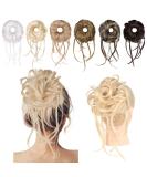 REECHO Super Long Tousled Updo Hair Bun Extension - Beige Blonde | Curly Wavy Hair Wrap Ponytail Scrunchie for Women Girls - Buy Online on SooperMarket.com