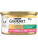 Gourmet PURINA GOURMET Gold Fine Pate with Vegetables Wet Cat Food with Trout and Tomatoes Pack of 12 (12 x 85g) - Buy Online on SooperMarket.com