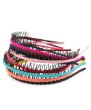 Framendino 10 Pack Ribbon Wrapped Metal Headbands with Teeth Comb Hair Hoop Hairband for Women Girls - Buy Online on SooperMarket.com