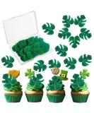 48 Pcs Tropical Turtle Leaf Cake Toppers Cupcake Toppers Palm Leaf Cake Toppers Wafer Paper Leaf Cake Decoration Hawaii Theme Jungle Party Birthday Cake Decor - Buy Online on SooperMarket.com