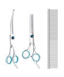 Maxshop Professional Dog Grooming Scissors with Safety Round Tips,Heavy Duty Titanium Stainless Steel Pet Grooming Scissors Thinning Cutting Shears for Dogs and Cats Set of 3 - Buy Online on SooperMarket.com