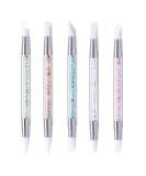 5 Pcs Dual Tipped Silicone Nail Tools Nail Art Sculpture Pen,Silicone Head Acrylic Handle Nail Art Brushes,Nail Art Tools for Home Salon - Buy Online on SooperMarket.com