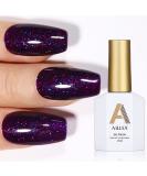 AILLSA Glitter Gel Nail Polish - Reflective Purple 15 ML - Sparkly Gel Soak Off UV/LED - Manicure Salon & Home Use - Gift for Her - Buy Online on SooperMarket.com