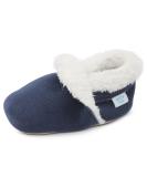 Dotty Fish Suede Baby Slippers | Warm Fleece Lined | Non-Slip Soft Sole for Boys and Girls | Navy | 2-3 Years - Buy Online on SooperMarket.com