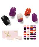 NAILOG Semi Cured Gel Nail Strips - Salon-Quality Long Lasting Nail Wraps - Dark Moon Night - 34 pcs - Buy Online on SooperMarket.com