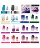 14 Sheets Nail Stickers Glitter Gradient Color Shine Full Wraps Polish Stickers Decal Strips Self-Ashesive Nail Art Sets for Women Girls - Buy Online on SooperMarket.com