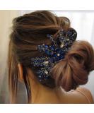 Beryuan Royal Sapphire Opal Hair Comb | Bridal Blue Crystal Flower Wedding Hair Accessory | Gift for Her | Party Headpiece for Bride Bridesmaid Girls (Blue) - Buy Online on SooperMarket.com