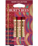 Burt's Bees Kissable Color Holiday Gift Set - 3 Lip Shimmers in Gift Box | Warm Collection - Peony Fig & Rhubarb - International Shipping Available - Buy Online on SooperMarket.com