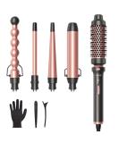 Wavytalk 5 in 1 Curling Iron Set with 4 Interchangeable Ceramic Wands & Heat Protective Glove - Instant Heat Up for Effortless Styling - Buy Online on SooperMarket.com