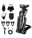 BestMal 5 in 1 Wet/Dry Electric Shaver for Men - Rechargeable Waterproof Razor with Nose Trimmer Sideburns Trimmer & Face Cleaning Brush - Buy Online on SooperMarket.com