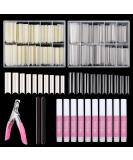Acrylic Nail Tips for Gel Extensions: Nail Glue for Acrylic Tips Extra Strong - 480PCS XXL Extra Long C Curve Nail Tips - Natural and Clear Square Fake Nails Extension Kit for DIY Nail Art - Buy Online on SooperMarket.com