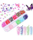 Kalolary 3D Butterfly Nail Art Glitter Sequins - Colorful Holographic Foil Debris for Women's Nail Decoration - Buy Online on SooperMarket.com
