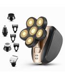Shop Upgraded 5-in-1 Head Shaver for Men | Cordless Electric Razor & Grooming Kit - Waterproof Gold - Buy Online on SooperMarket.com